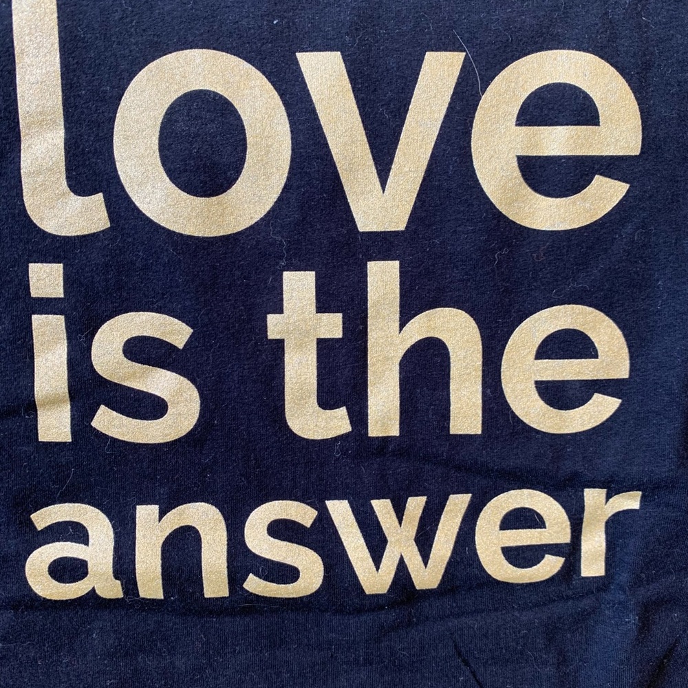 NWOT American Apparel Black Love Is The Answer Cotton T-shirt Size Medium - Picture 7 of 9